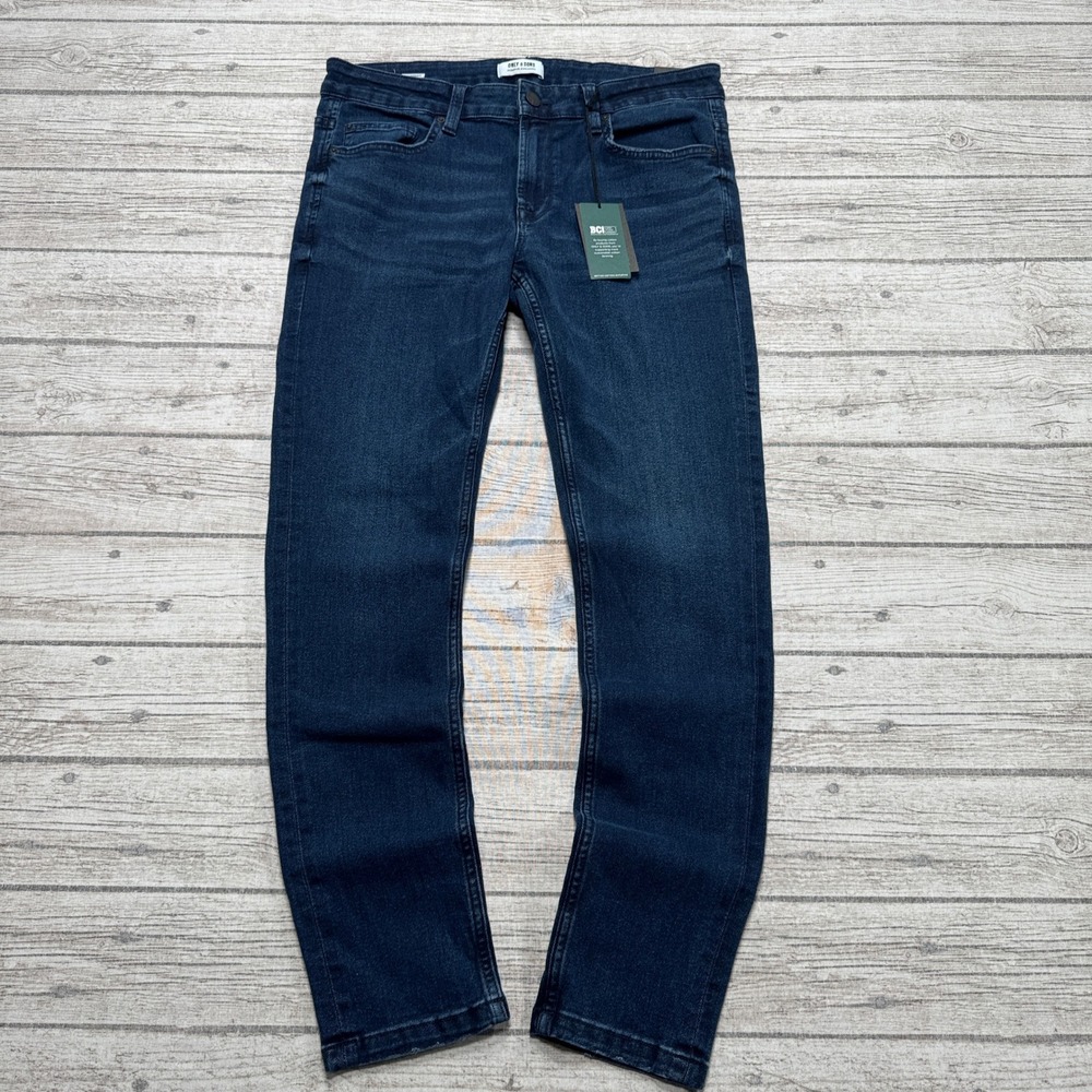 NEW Only & Sons Jeans Men's 32x30 Dark Blue Denim Warp Life Skinny Fit Stretch